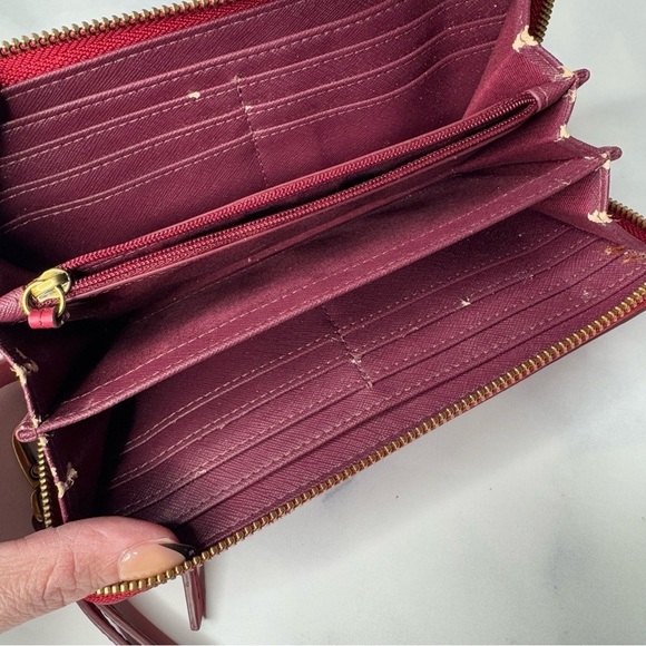 Fossil Emma Crimson RFID Zip Large Wristlet Wallet - Picture 8 of 9